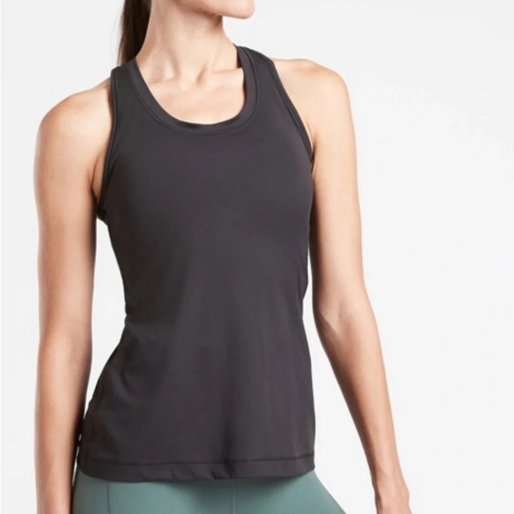 ATHLETA Nitro Tank Top Keyhole Back UPF 50+ in Black Size 1X NWT